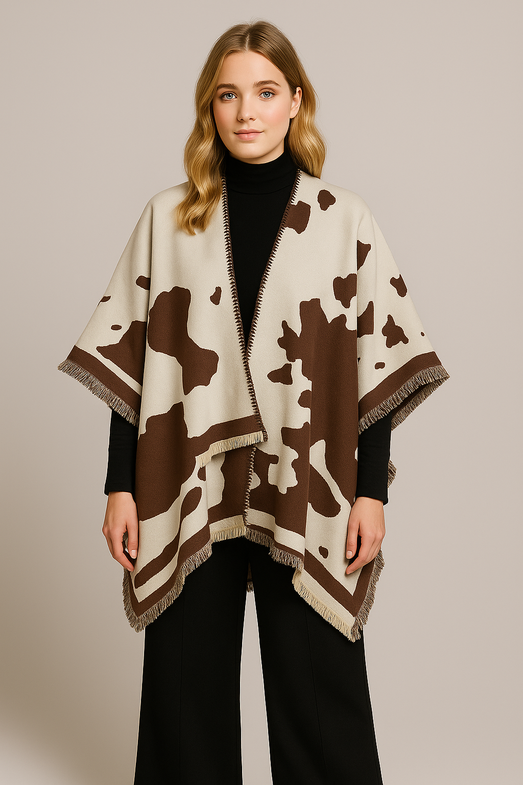 Cow Print Ruana - Charming Charlie