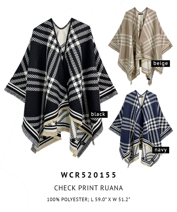Check Print Ruana - Charming Charlie