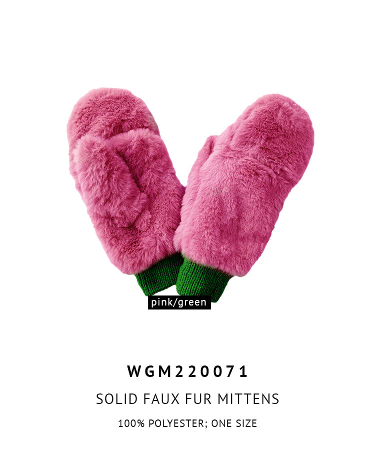 Solid Faux Fur Mittens - Charming Charlie