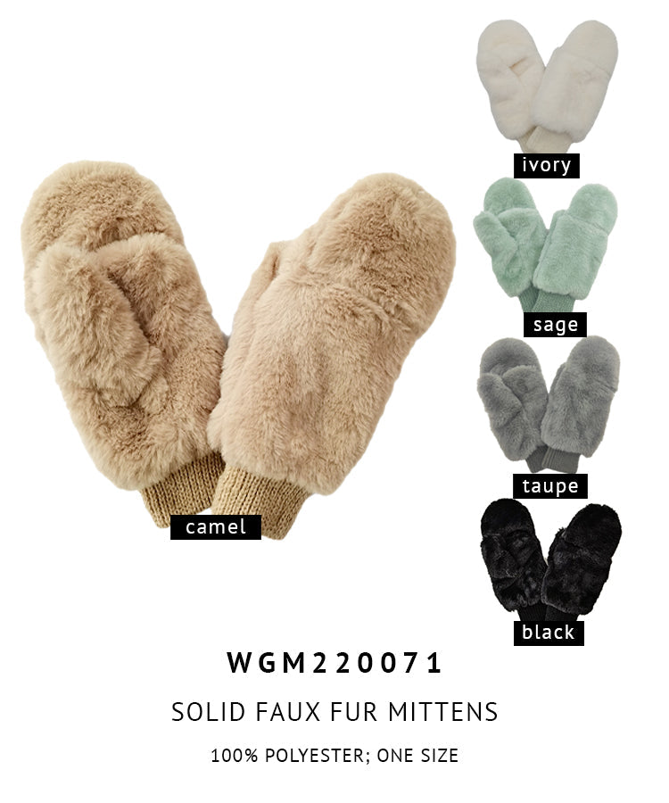 Solid Faux Fur Mittens - Charming Charlie