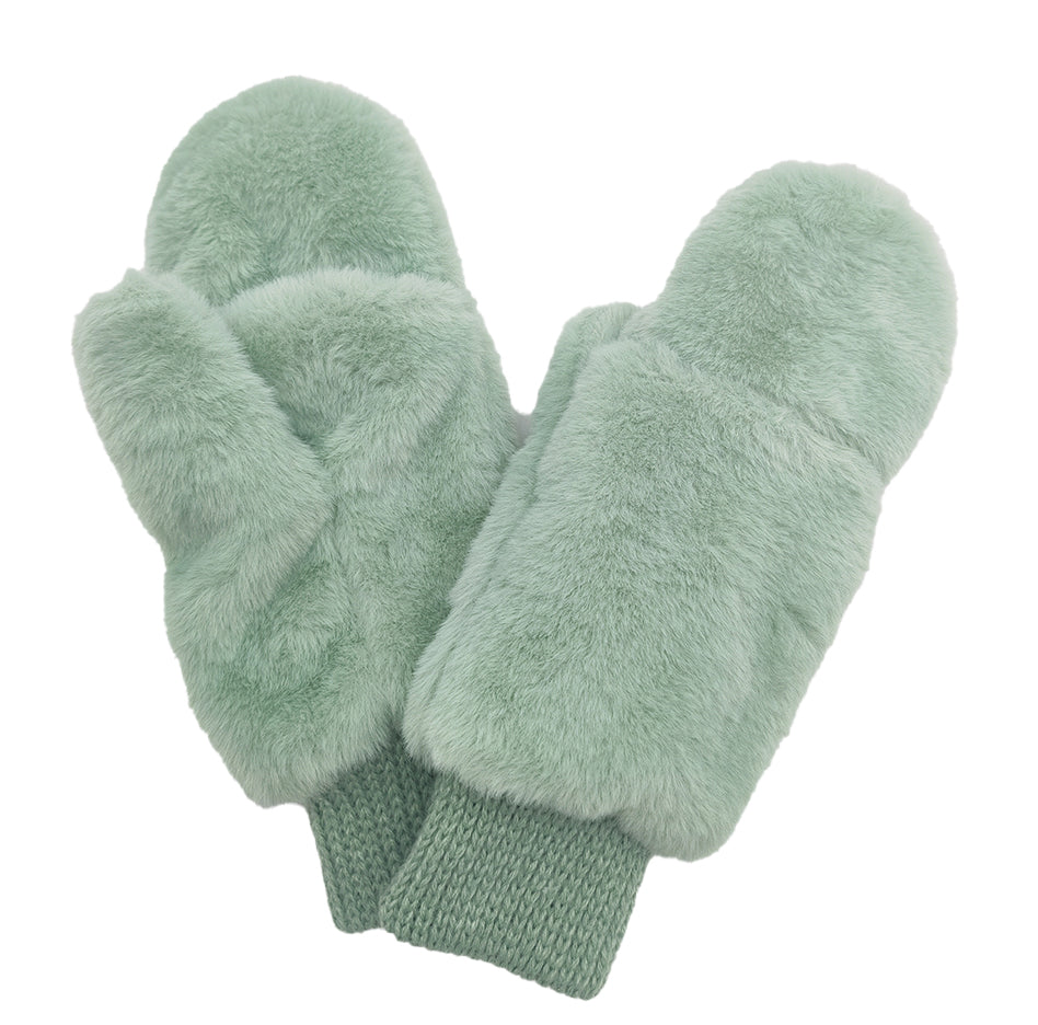 Solid Faux Fur Mittens - Charming Charlie