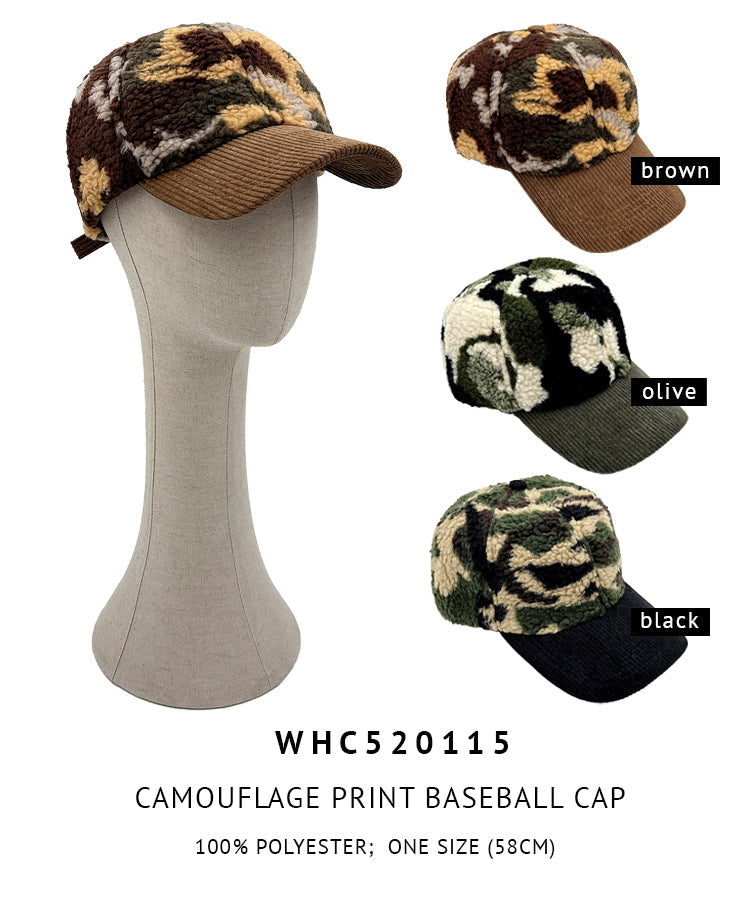 Camouflage Print Baseball Cap - Charming Charlie