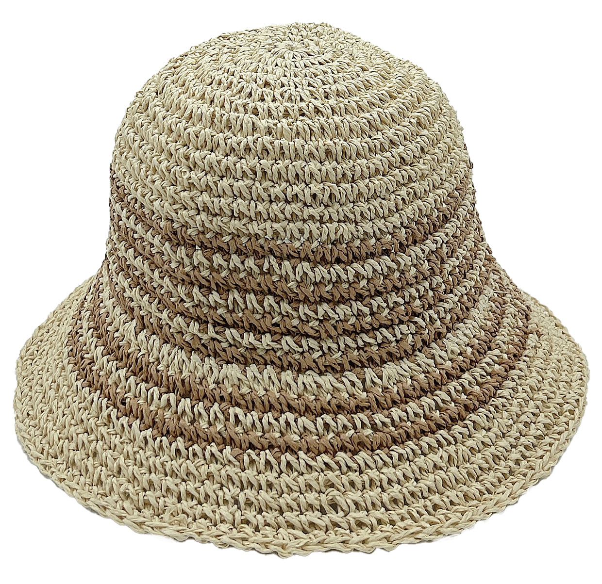 Two Tone Stripe Straw Bucket Hat - Charming Charlie