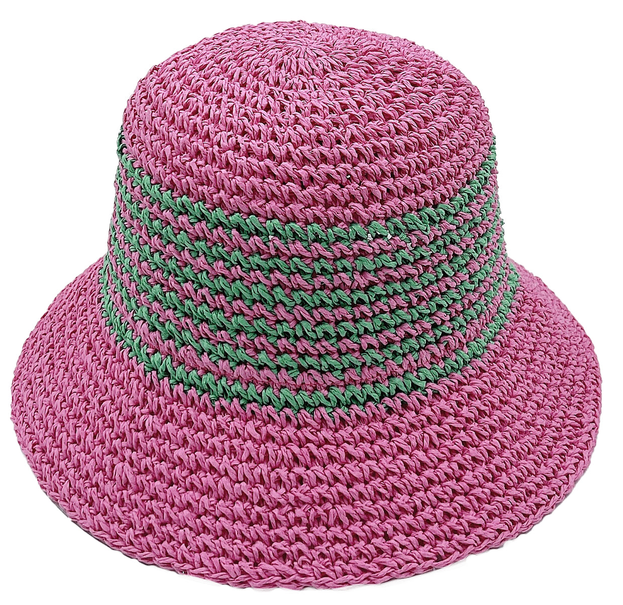 Two Tone Stripe Straw Bucket Hat - Charming Charlie