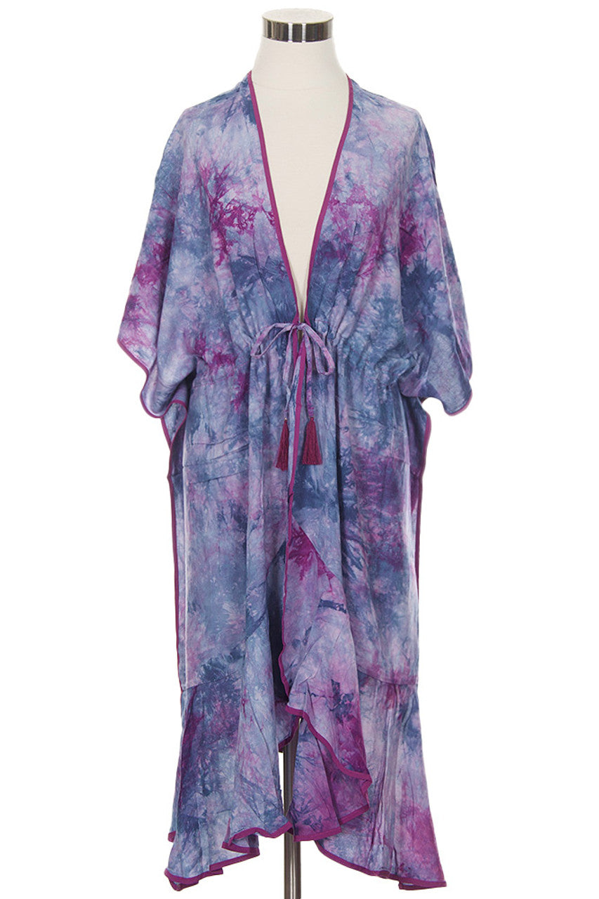 Wild Berry C.C. Tie Dye Beach Coverup is perfect for your next beach day. Made with high-quality material, it offers both comfort and style. The vibrant tie-dye design adds a fun touch to your beach outfit, while the lightweight fabric allows for easy movement. Stay cool and fashionable with this must-have beach coverup.