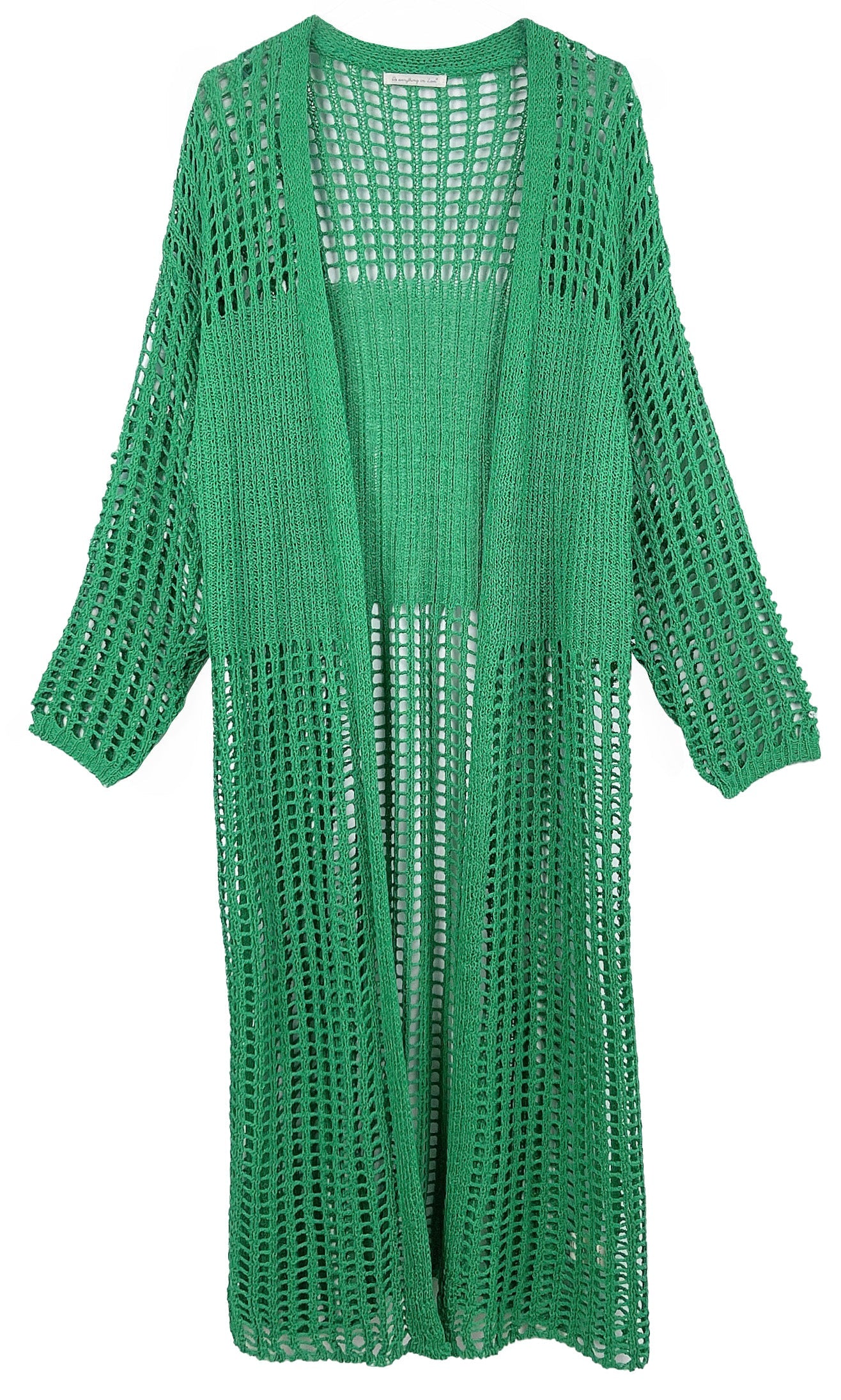 Chest Blocked Crochet Long Cardigan - Charming Charlie