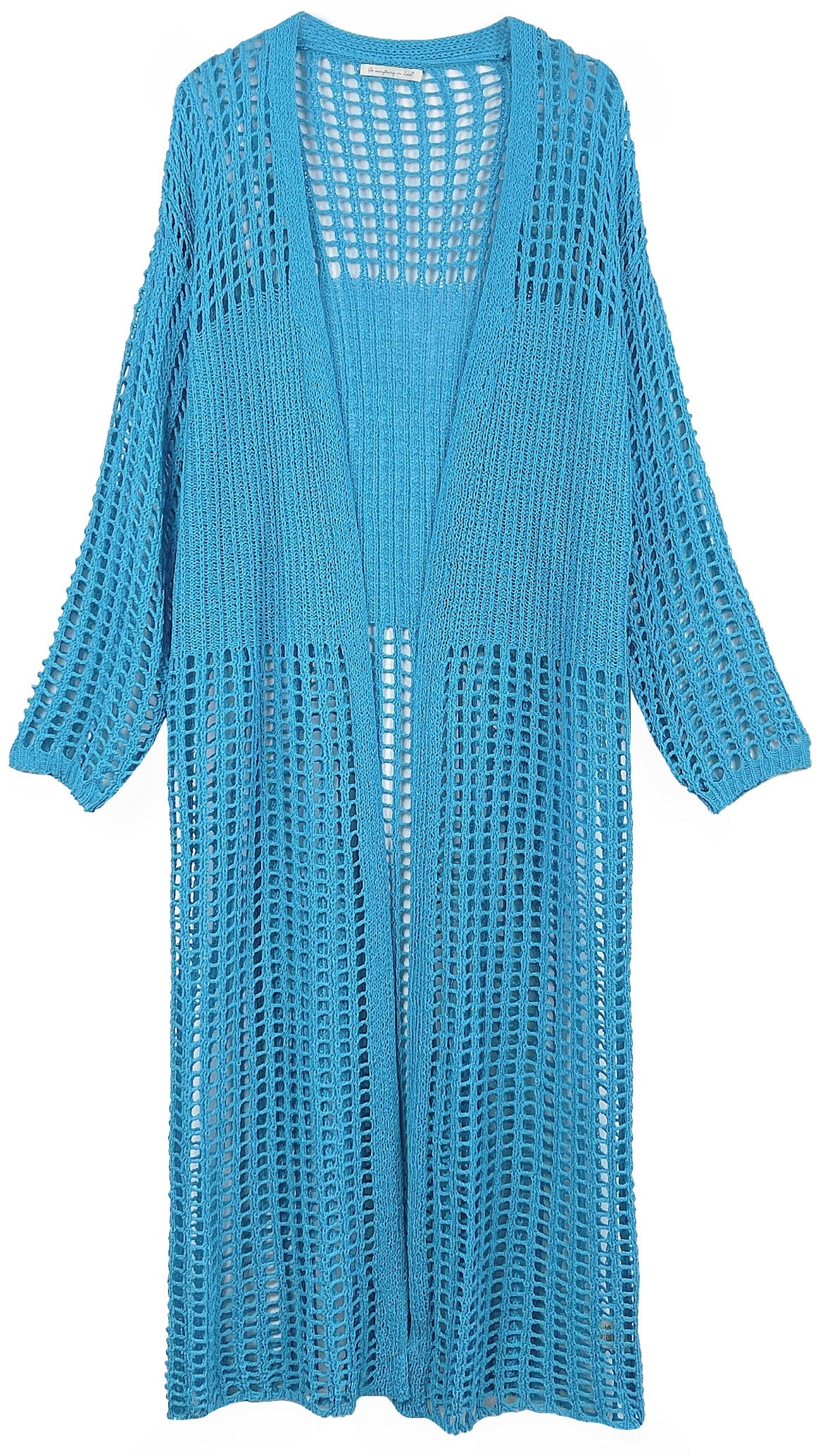 Chest Blocked Crochet Long Cardigan - Charming Charlie