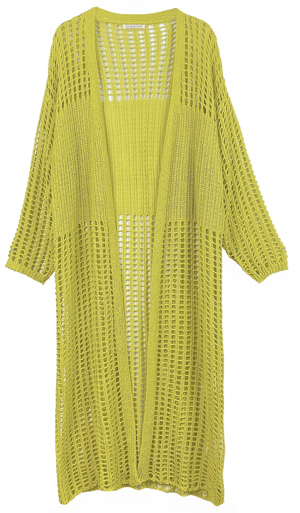 Chest Blocked Crochet Long Cardigan - Charming Charlie