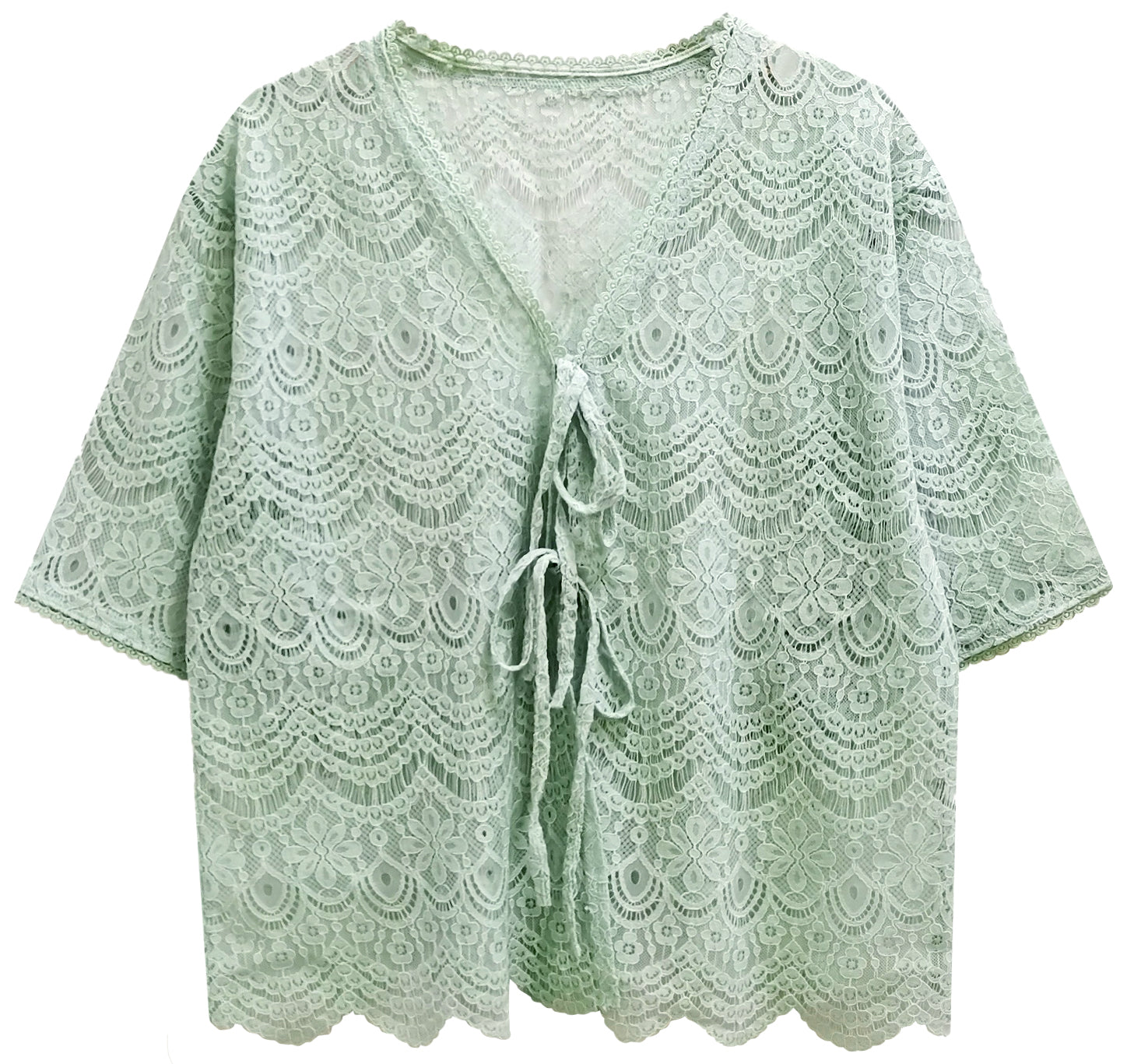 Lace Tie Front Short Cardigan - Charming Charlie