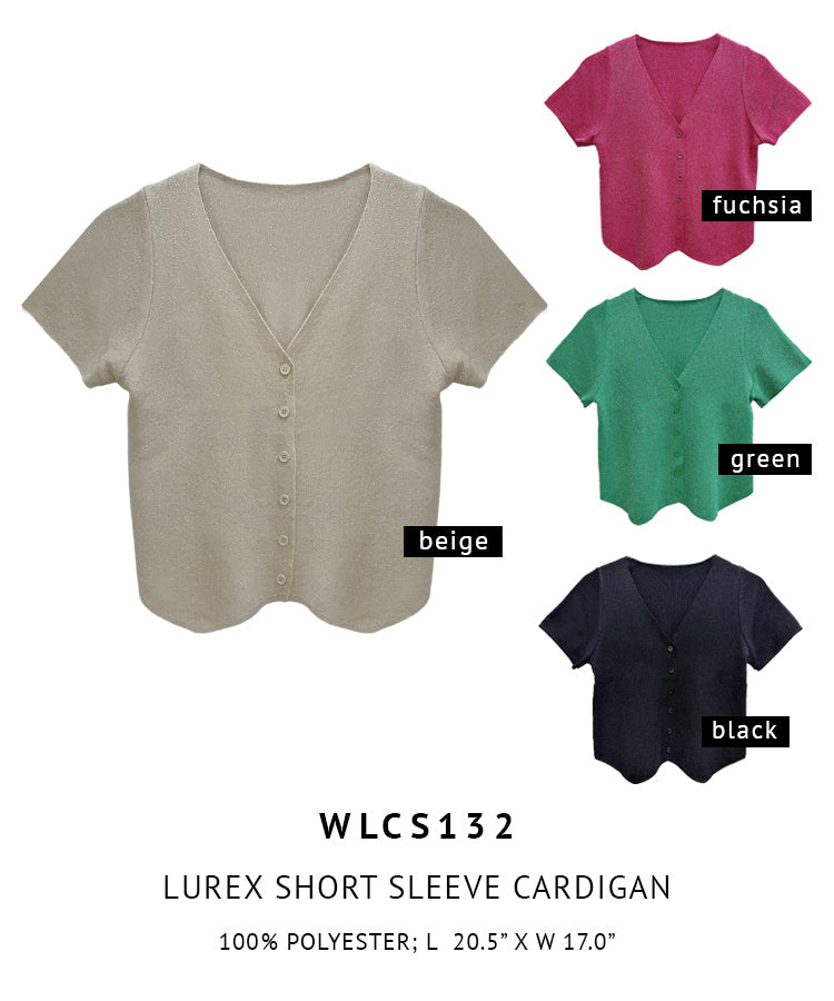 Lurex Short Sleeve Cardigan - Charming Charlie