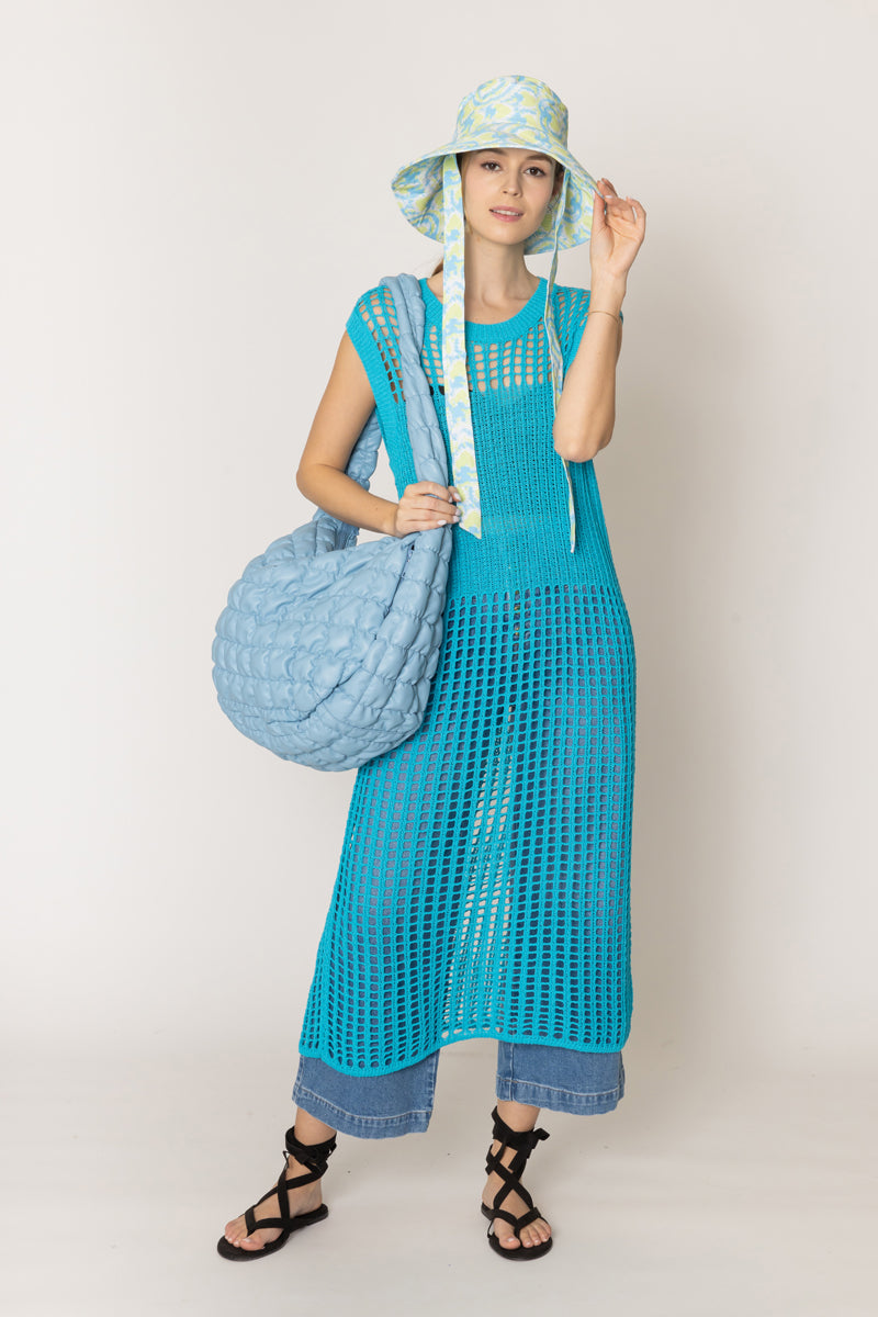 Chest Blocked Crochet Long Dress - Charming Charlie