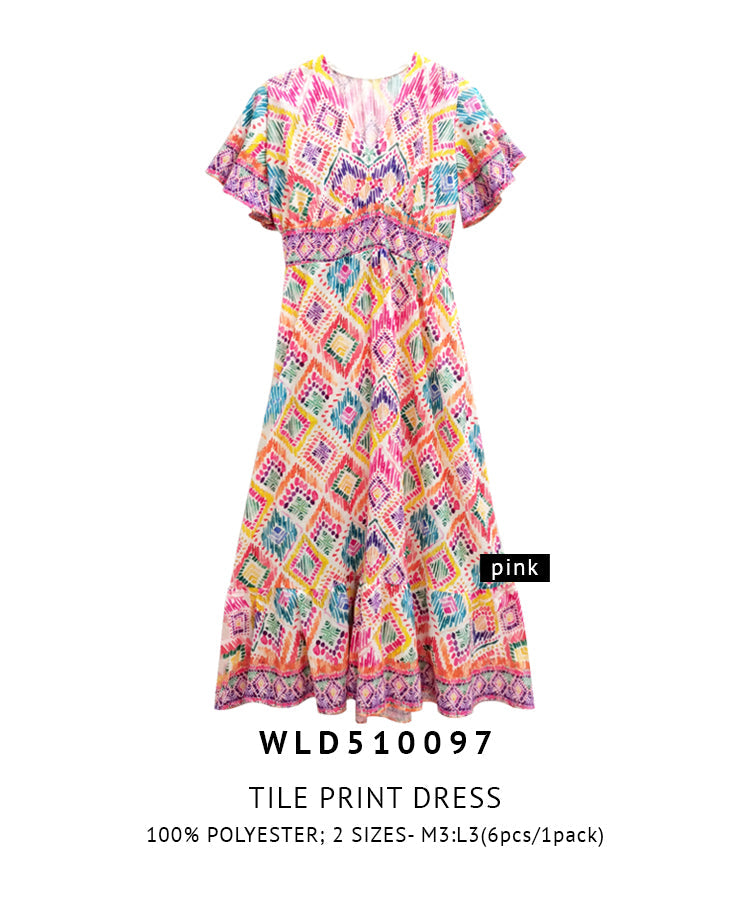 Tile Print Dress - Charming Charlie