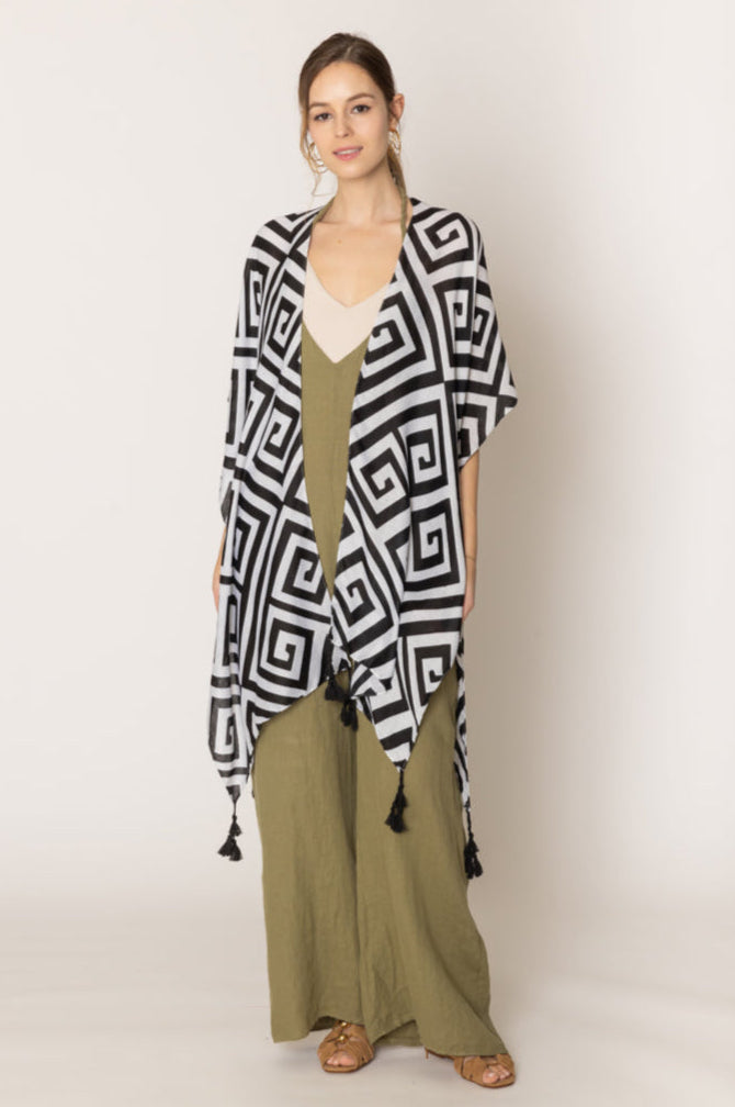 Geometric Print Kimono - Charming Charlie