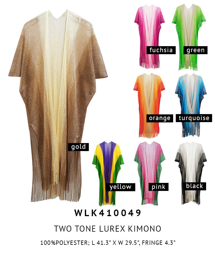 Two Tone Lurex Kimono - Charming Charlie