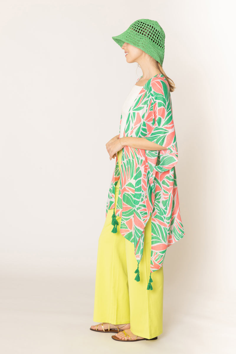 Floral Print Lurex Kimono - Charming Charlie