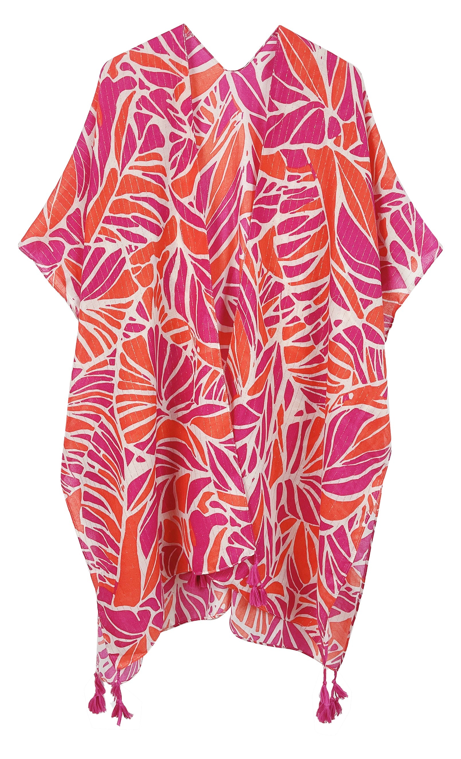 Floral Print Lurex Kimono - Charming Charlie