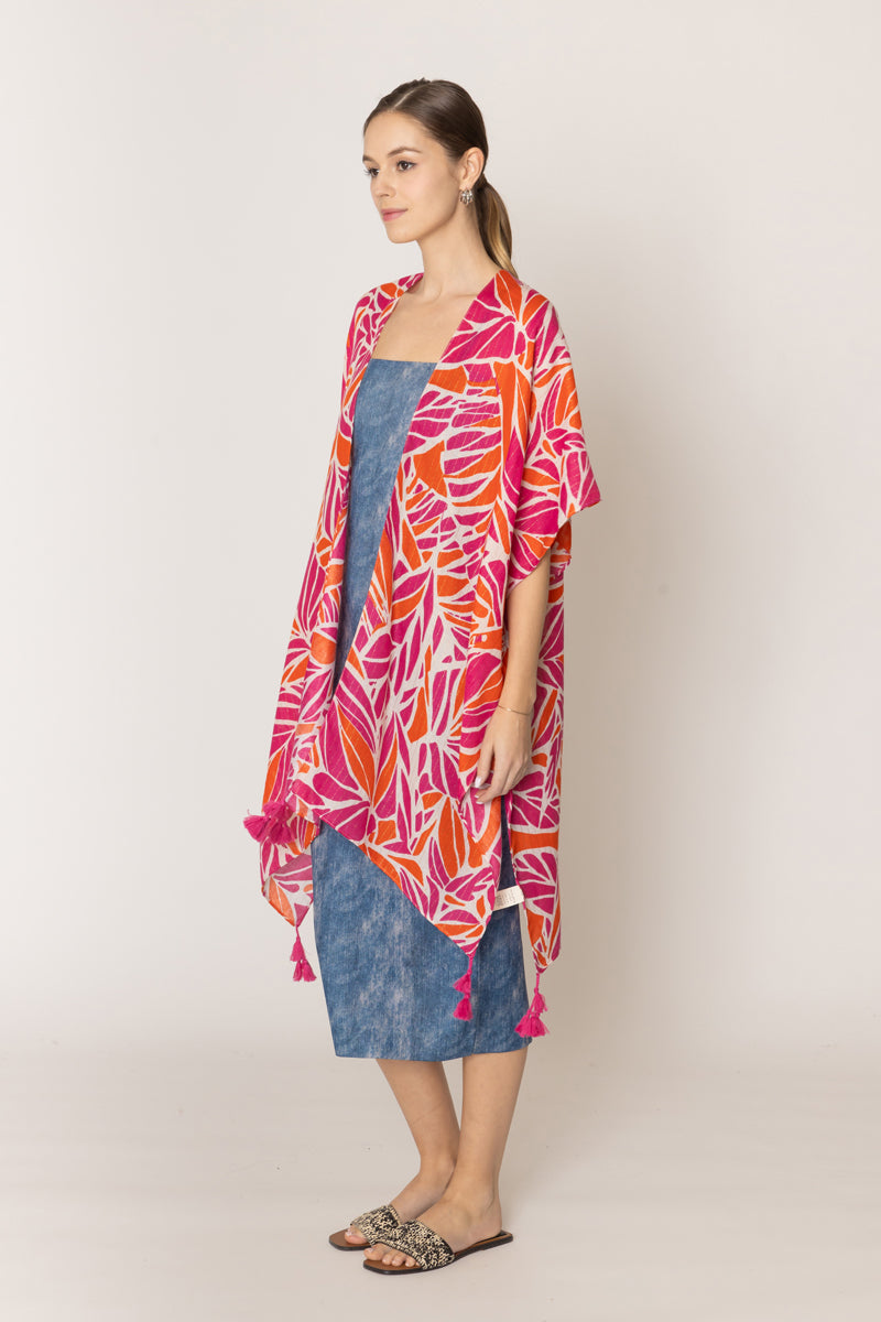 Floral Print Lurex Kimono - Charming Charlie