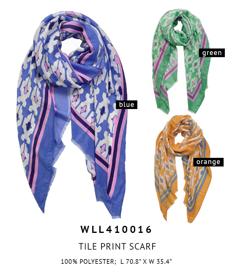Tile Print Scarf - Charming Charlie
