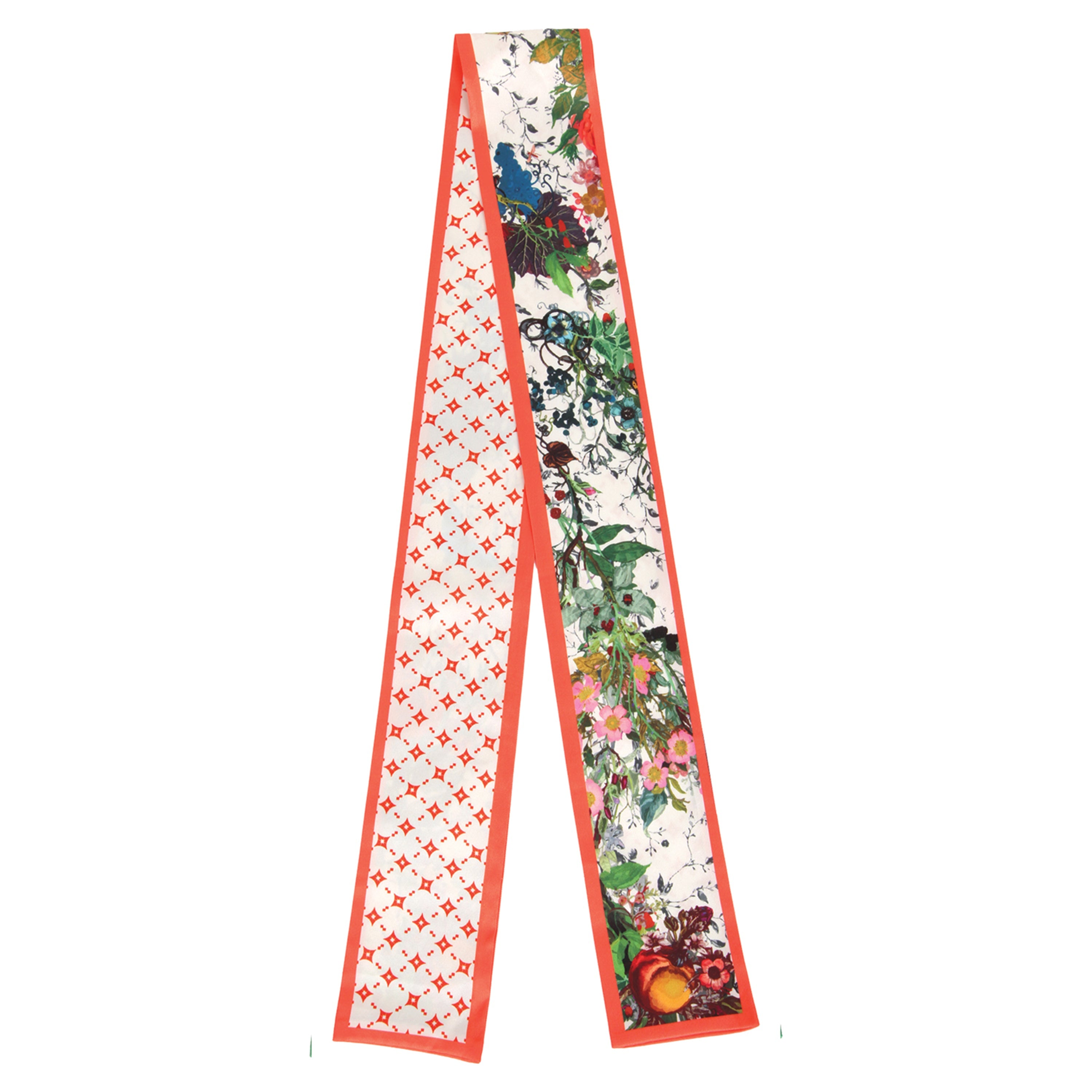 Floral Grid Skinny Scarf - Charming Charlie