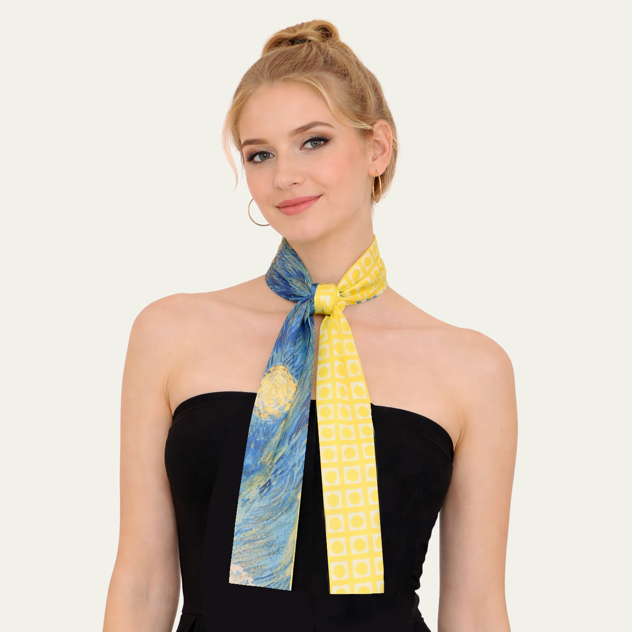Abstract Swirl Skinny Scarf - Charming Charlie