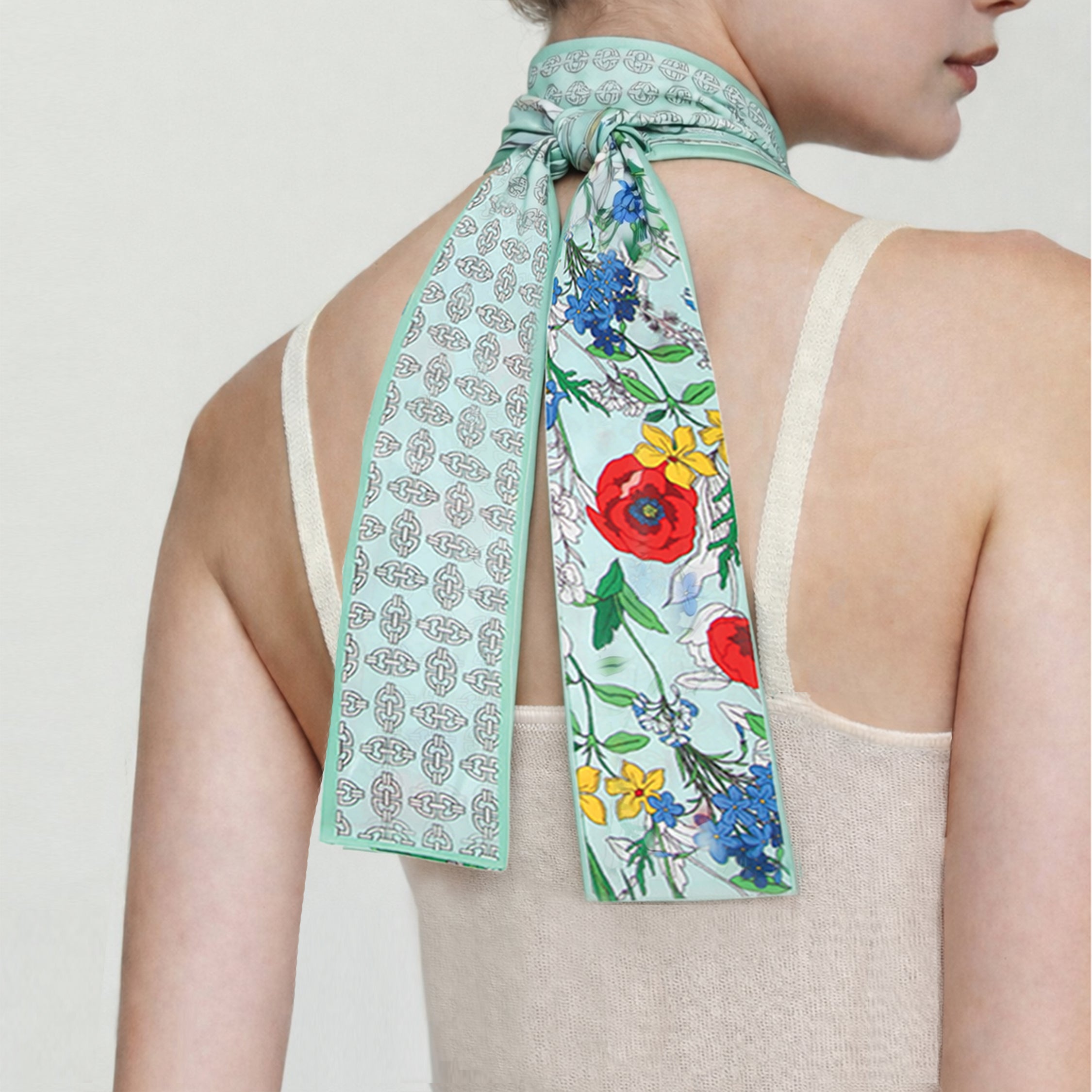 Vintage Flower Skinny Scarf - Charming Charlie