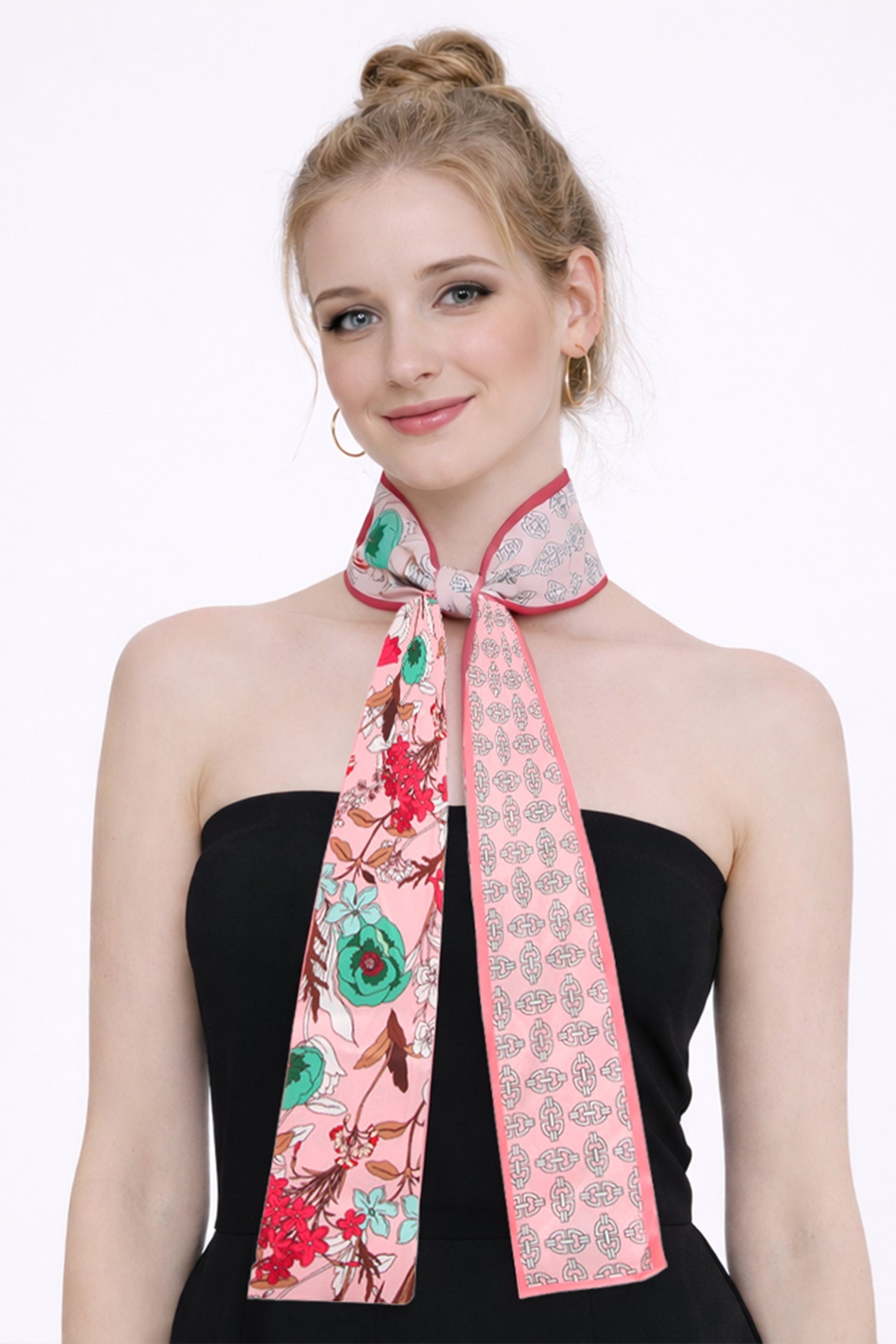 Vintage Flower Skinny Scarf - Charming Charlie