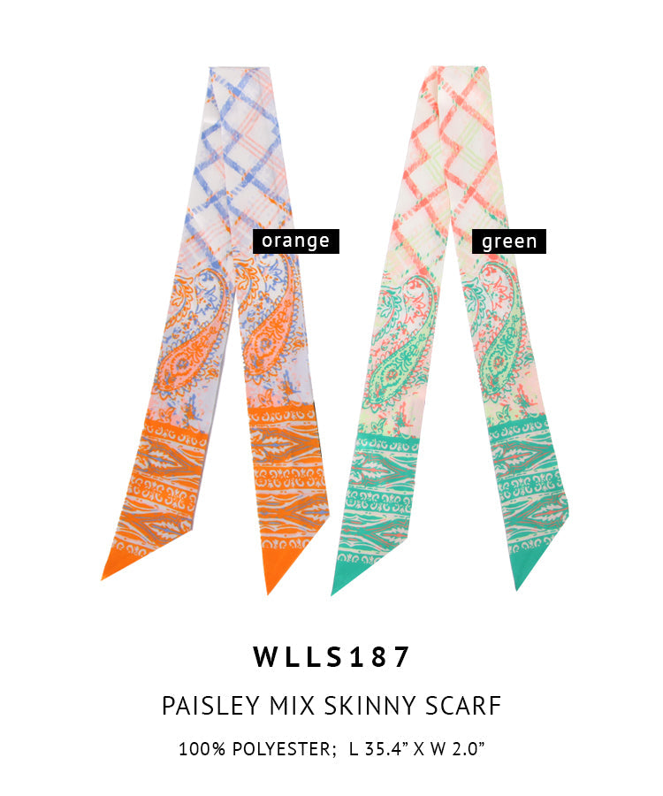 Paisley Mix Skinny Scarf - Charming Charlie