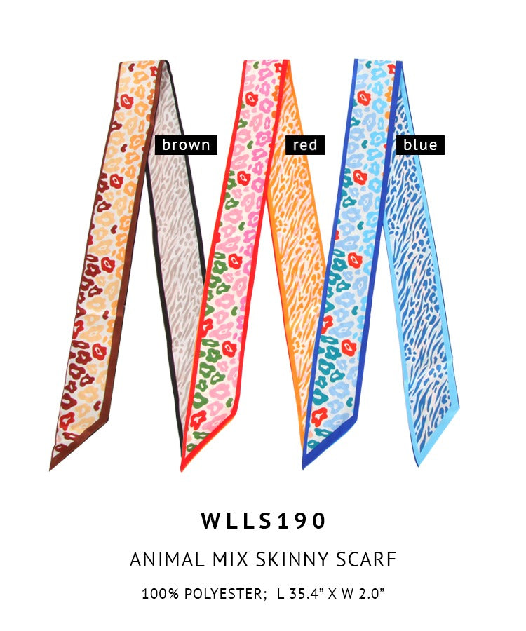 Animal Mix Skinny Scarf - Charming Charlie