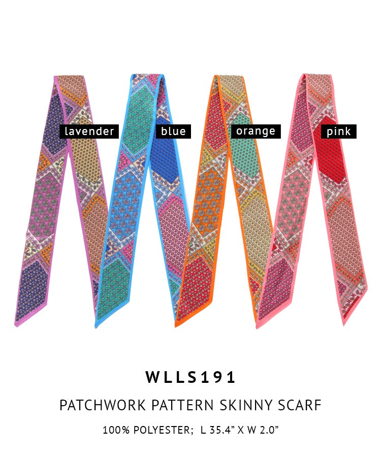 Patchwork Pattern Skinny Scarf - Charming Charlie