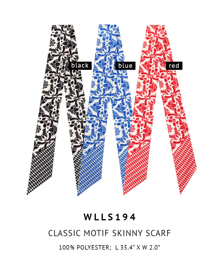 Classic Motif Skinny Scarf - Charming Charlie
