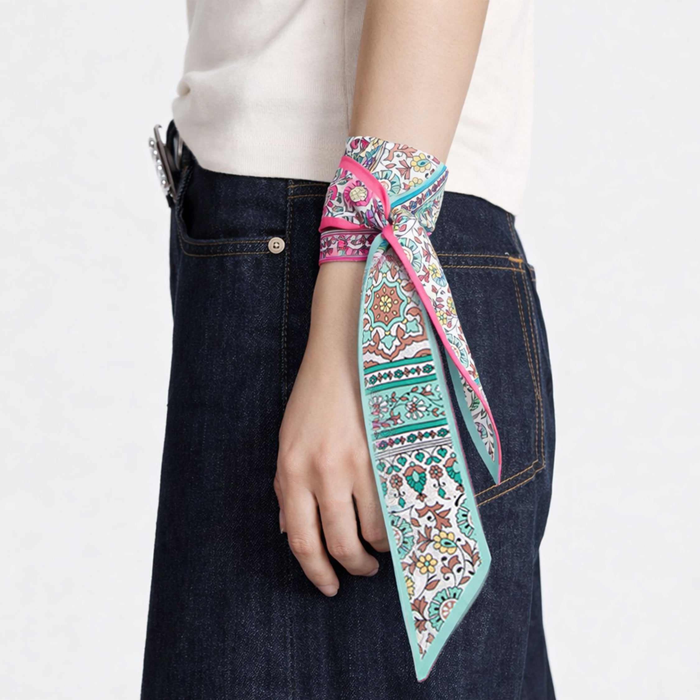 Allover Print Skinny Scarf - Charming Charlie