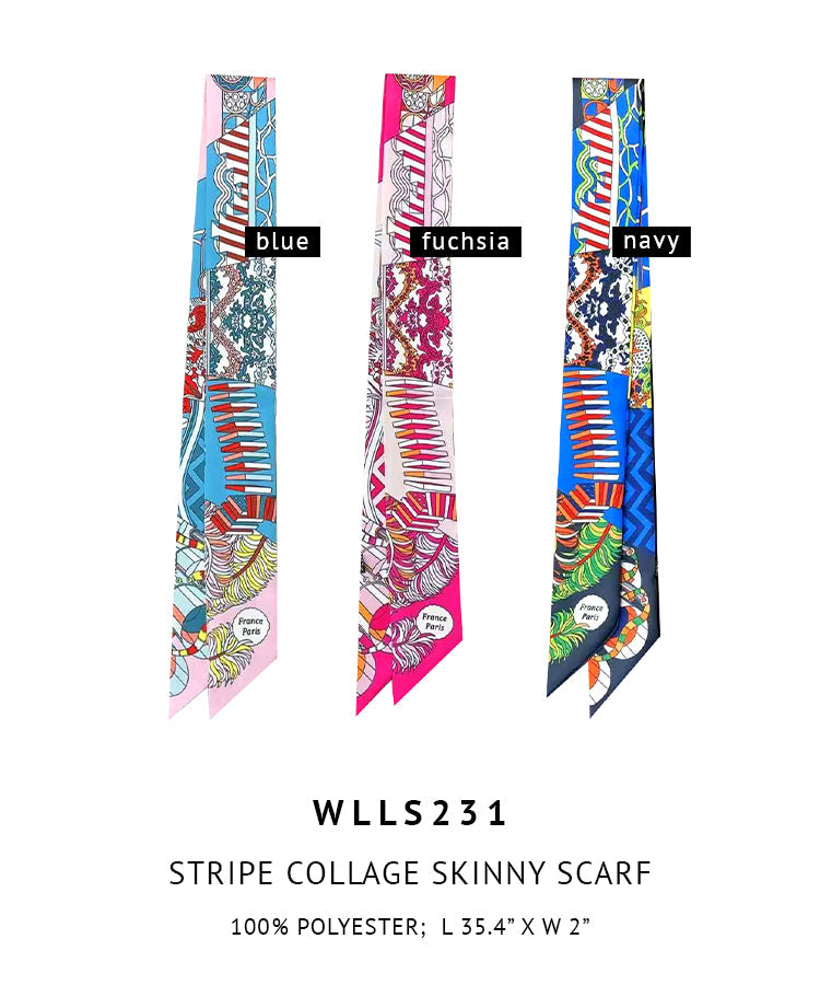 Stripe Collage Skinny Scarf - Charming Charlie