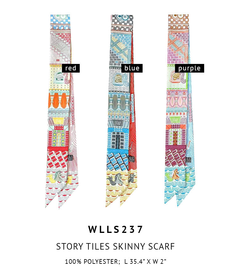 Story Tiles Skinny Scarf - Charming Charlie