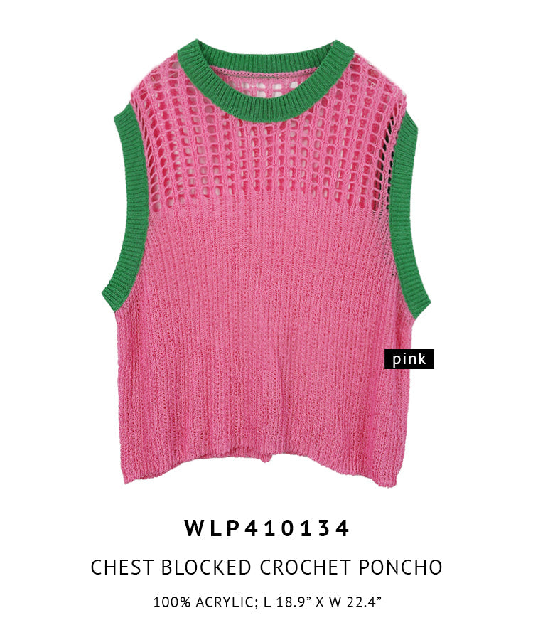 Chest Blocked Crochet Poncho - Charming Charlie