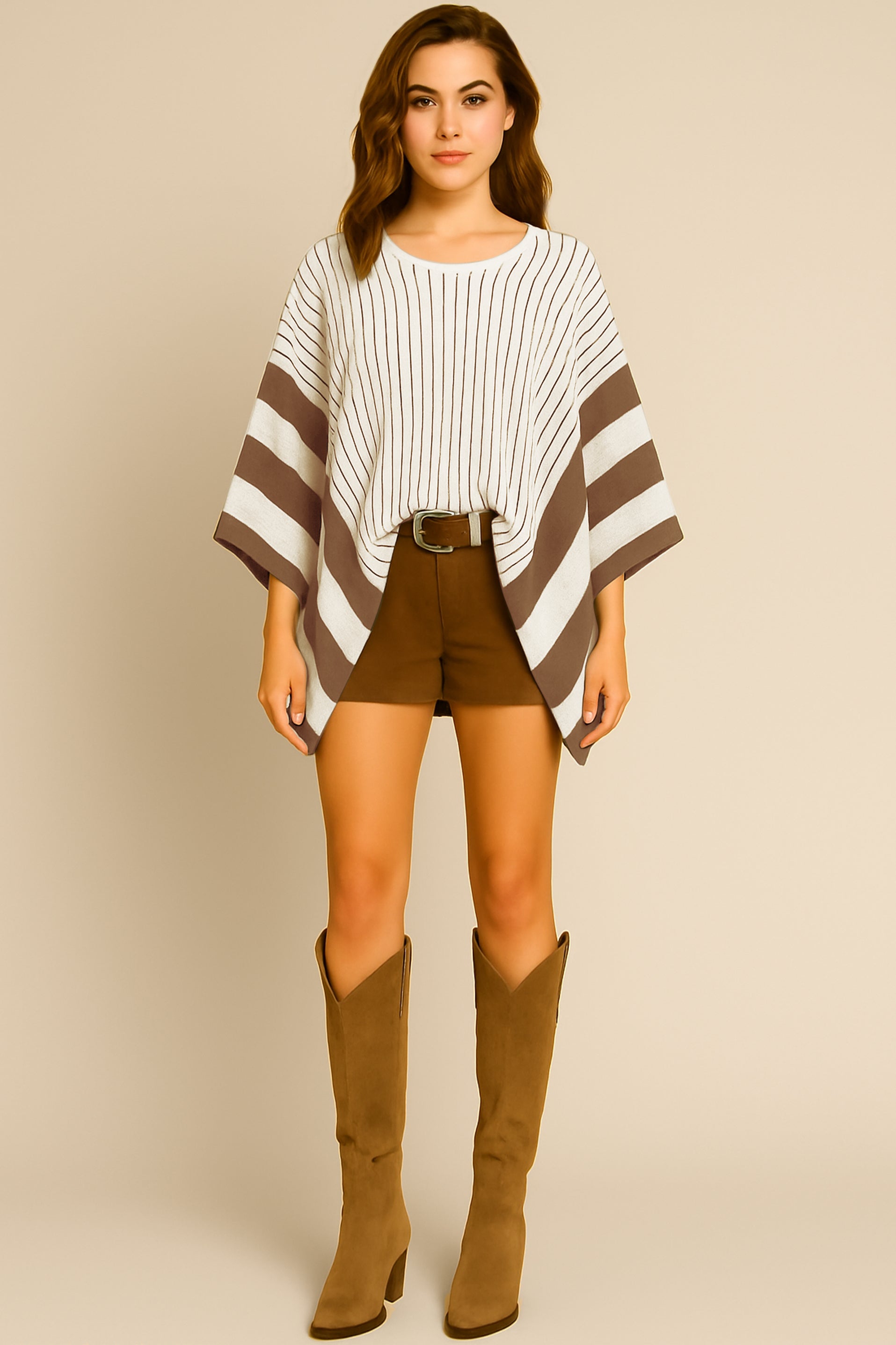 Stripe Poncho - Charming Charlie