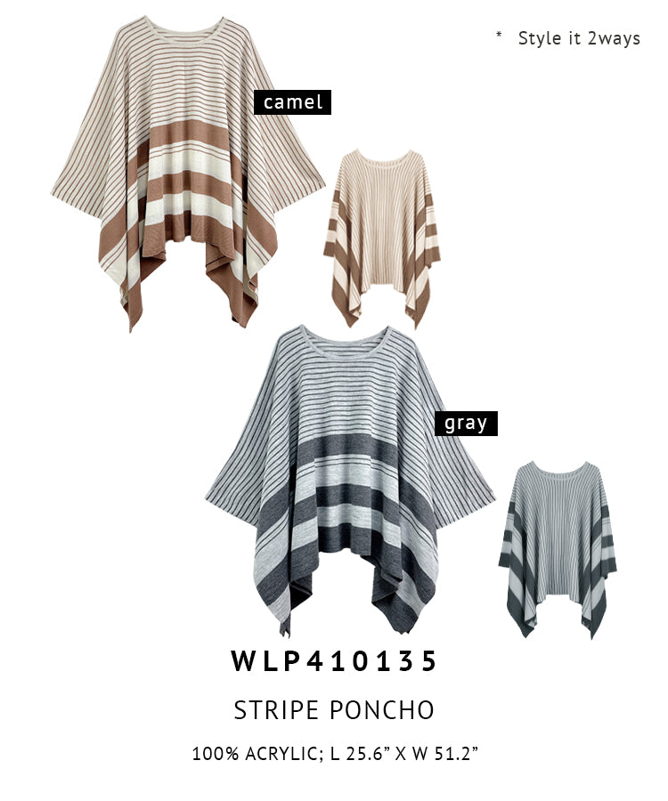 Stripe Poncho - Charming Charlie