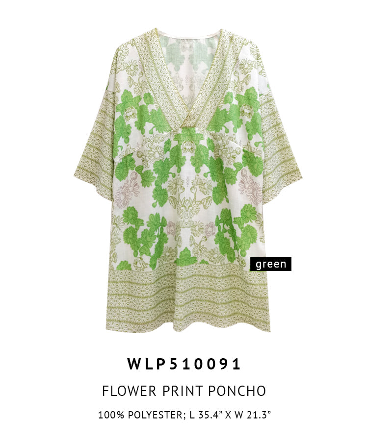 Flower Print Poncho - Charming Charlie