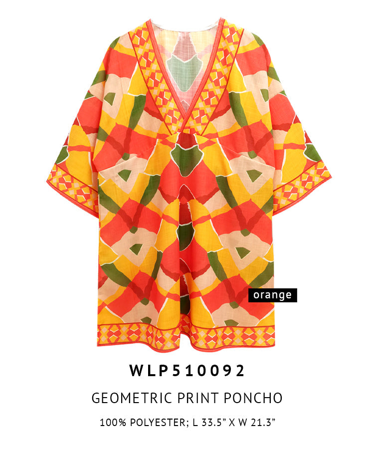 Geometric Print Poncho - Charming Charlie
