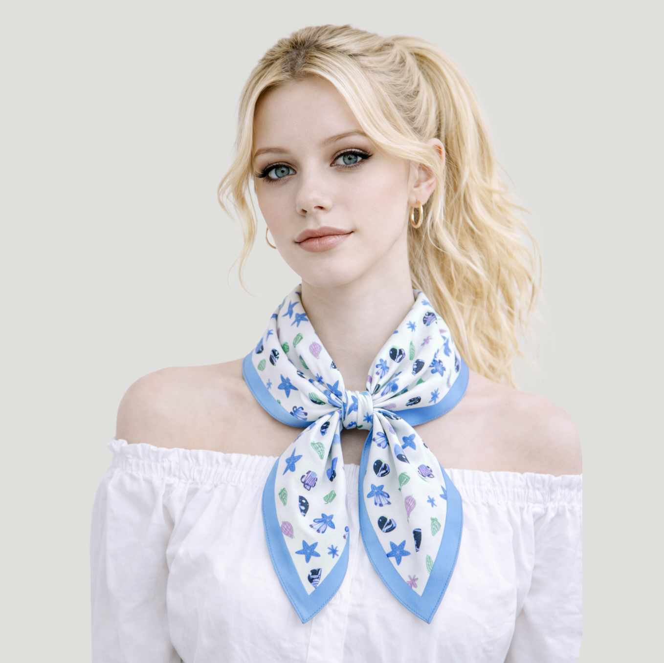 Beach Day Print Square Scarf - Charming Charlie