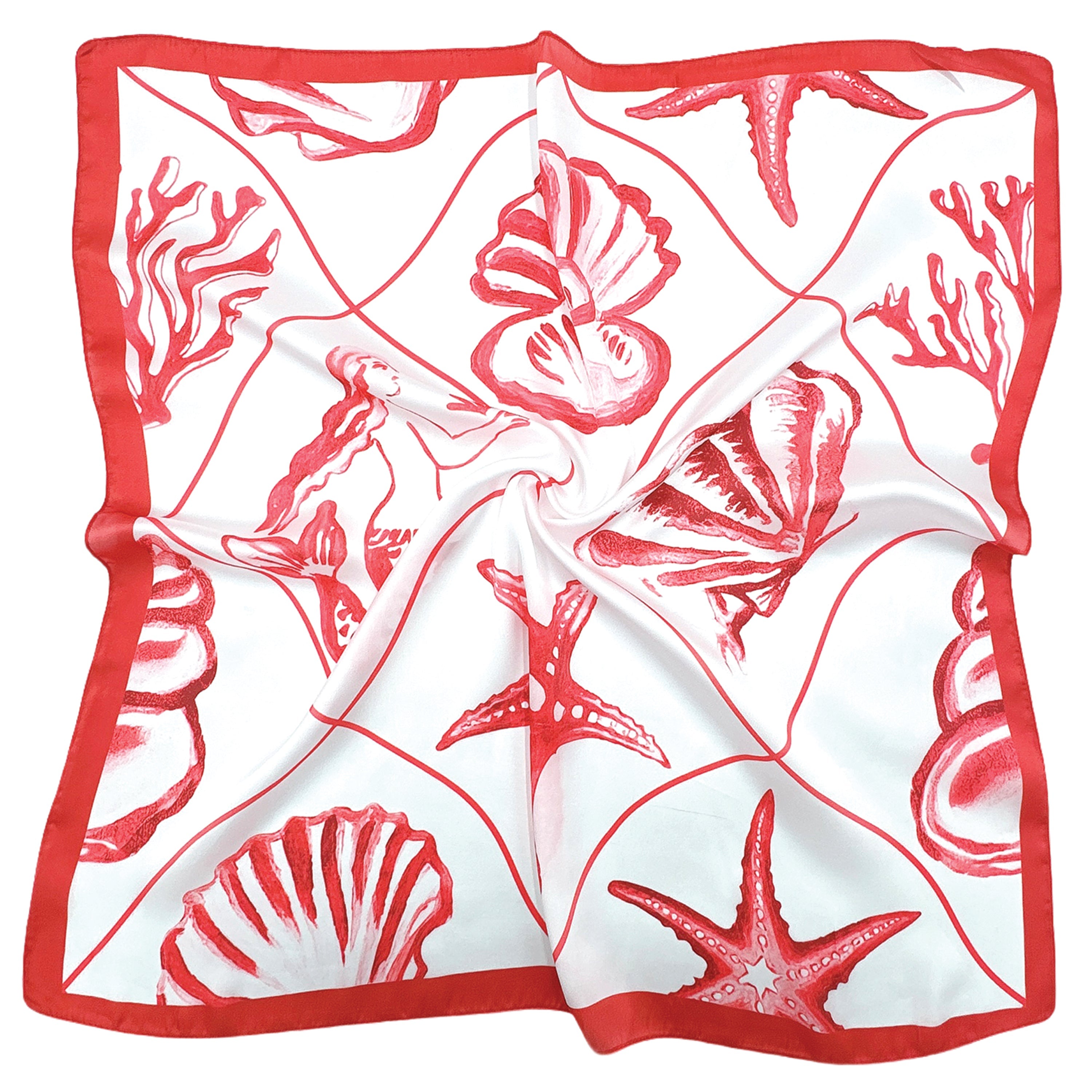 Sea Shell Print Square Scarf - Charming Charlie