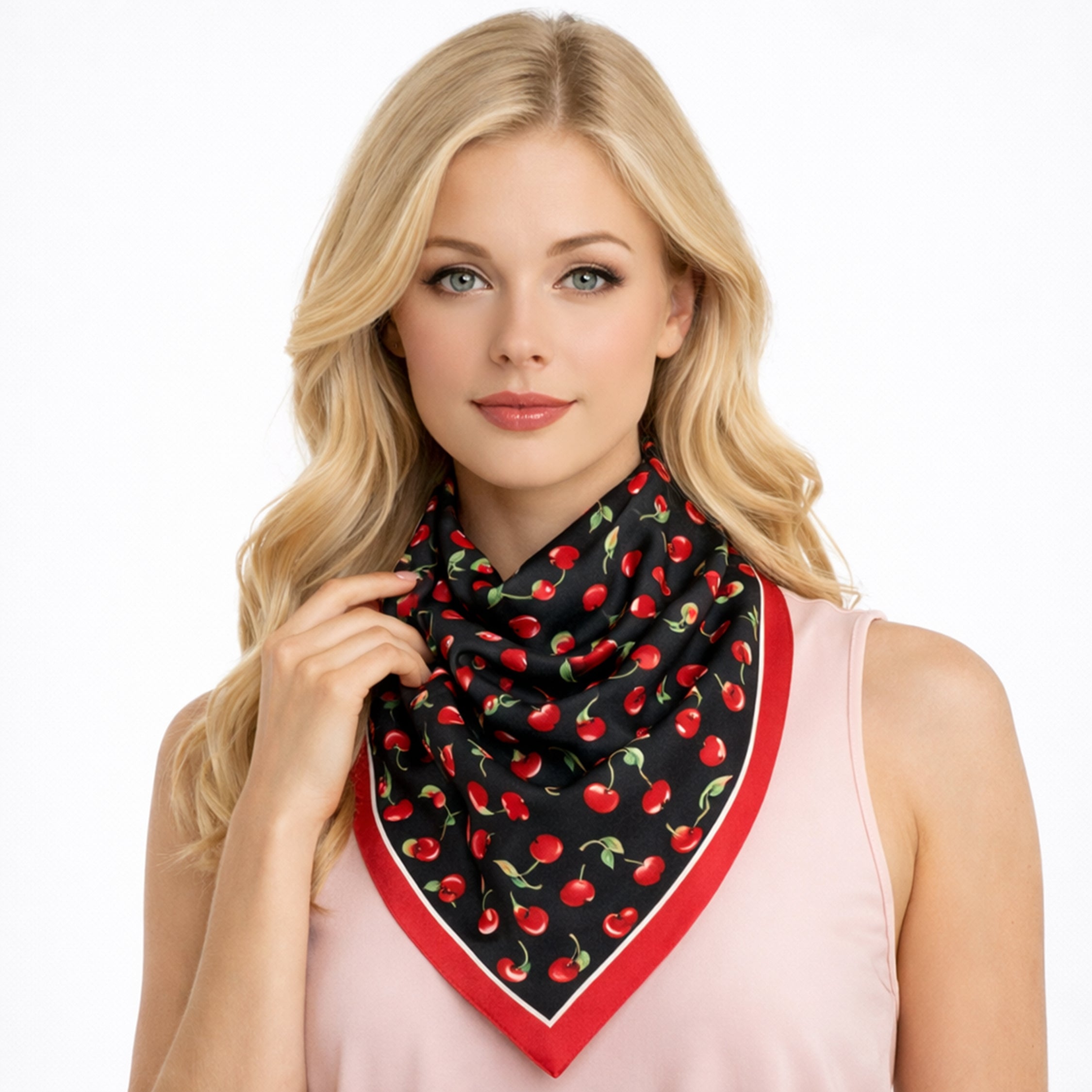 Cherry Print Square Scarf - Charming Charlie