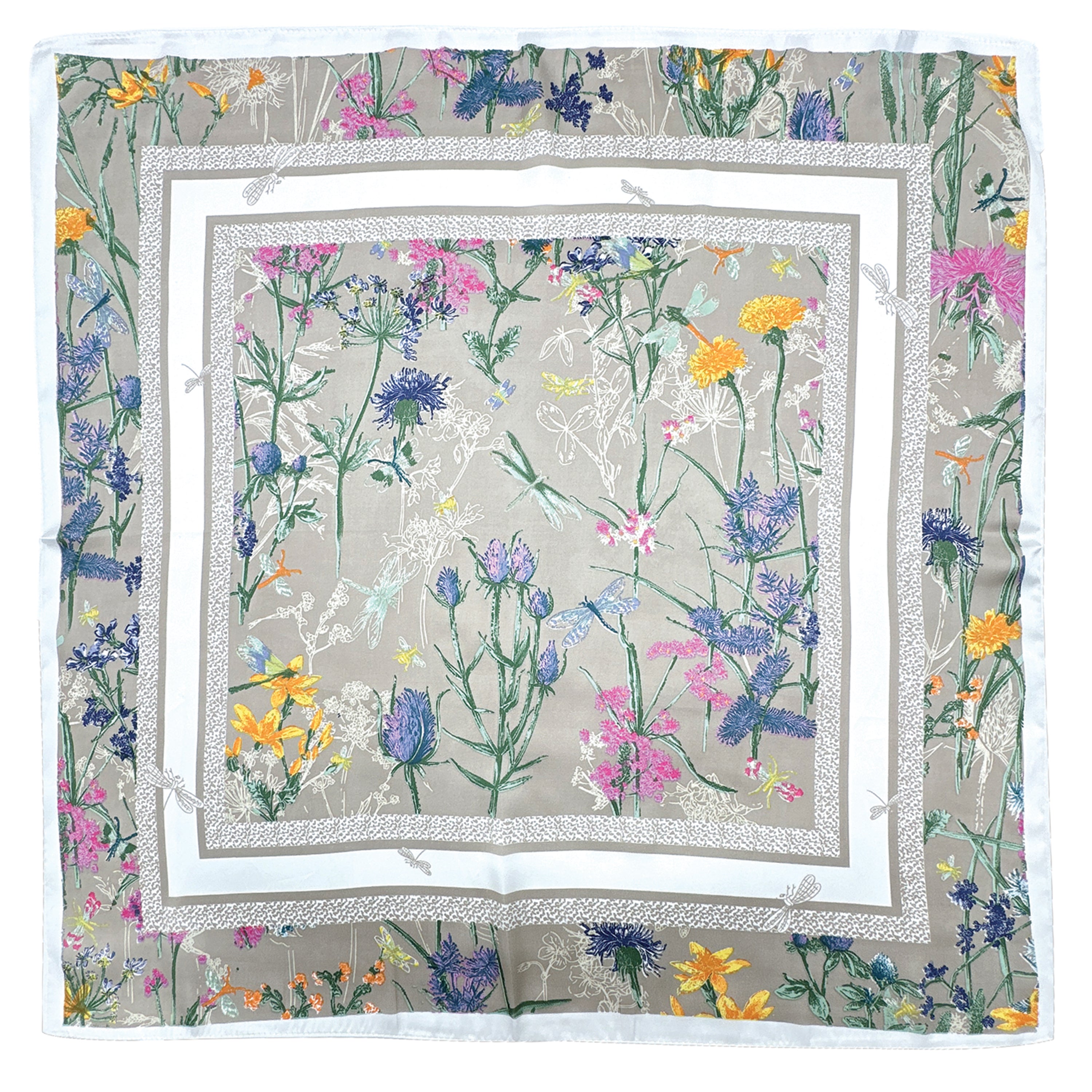 Flower Border Print Square Scarf - Charming Charlie