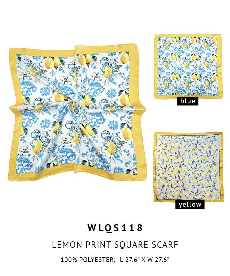 Lemon Print Square Scarf - Charming Charlie