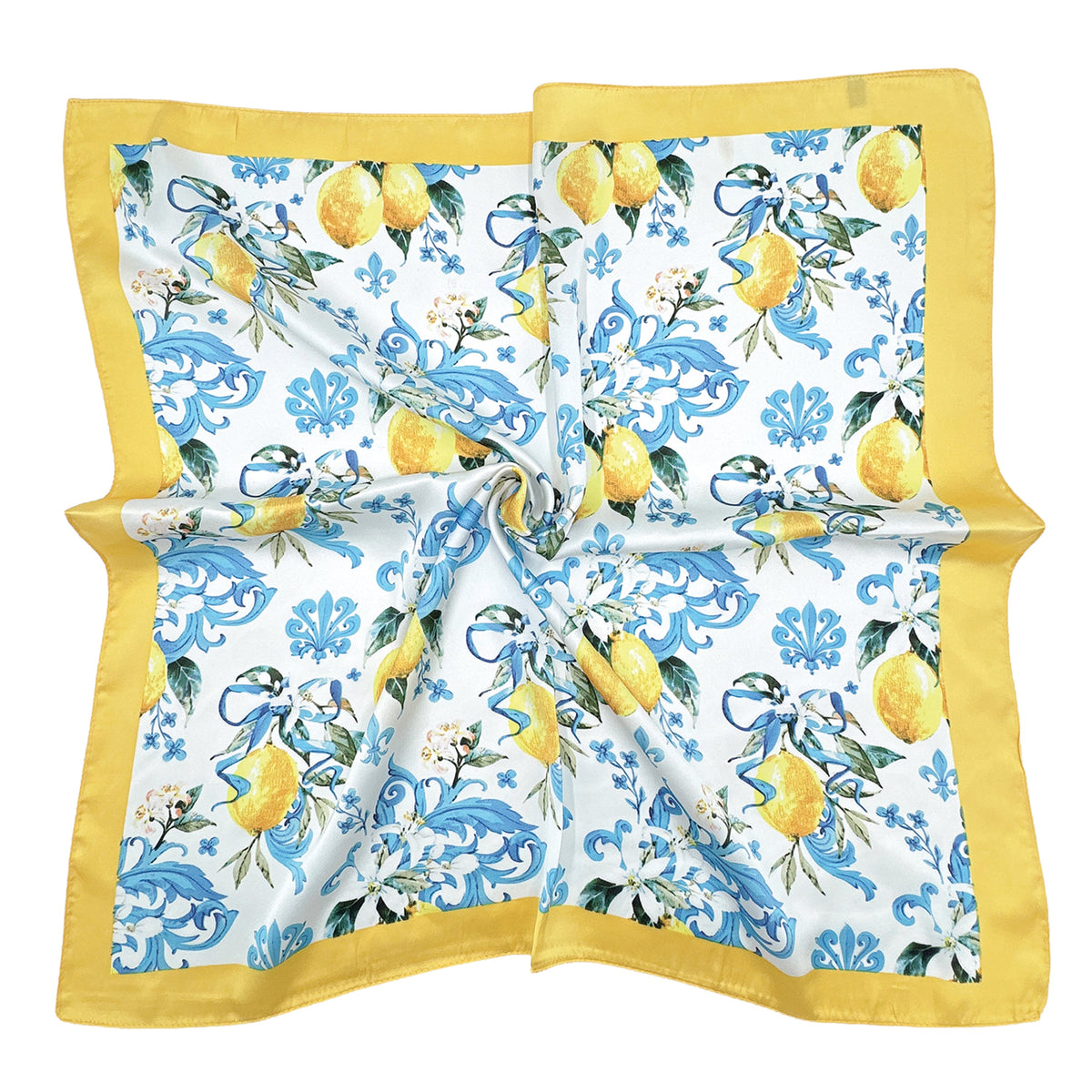 Lemon Print Square Scarf