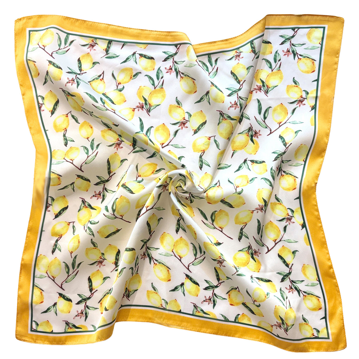 Lemon Print Square Scarf