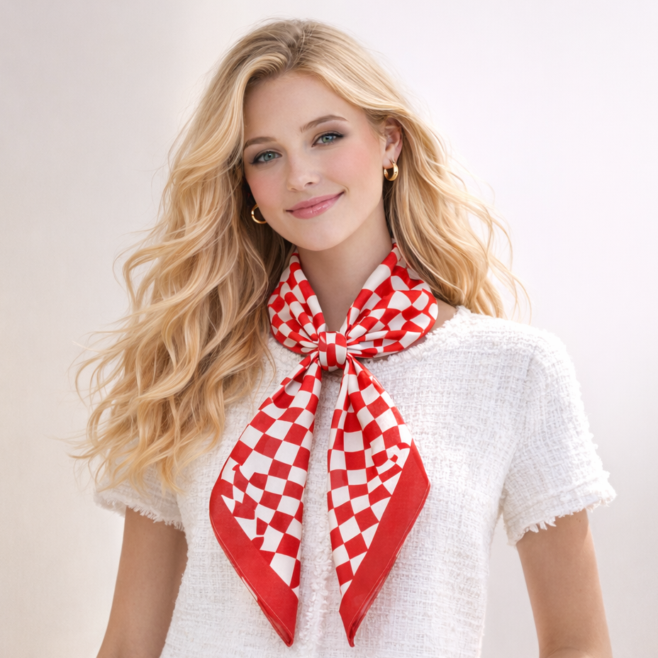 Wavy Square Print Square Scarf - Charming Charlie