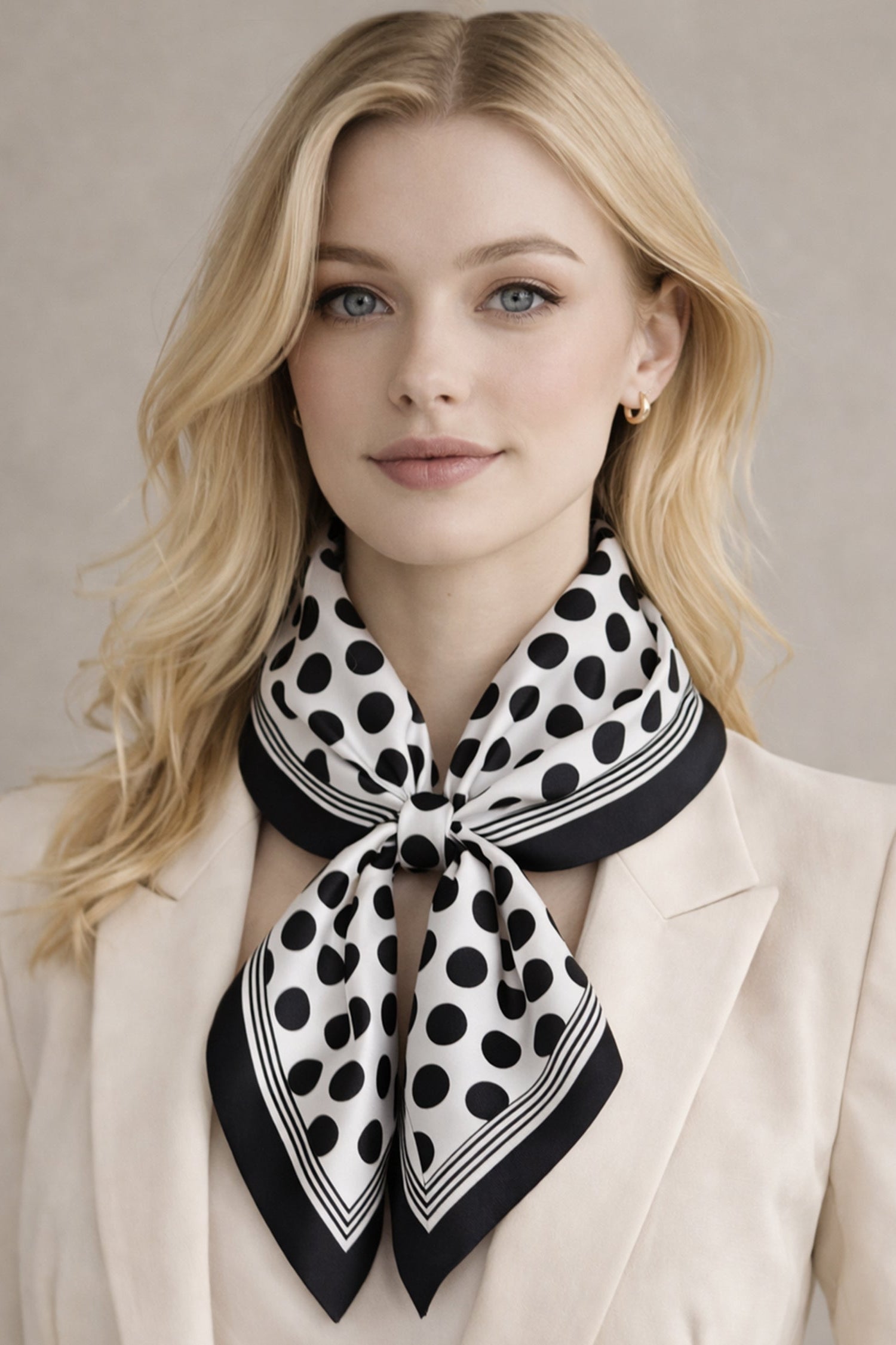 Polka Dot Print Square Scarf - Charming Charlie