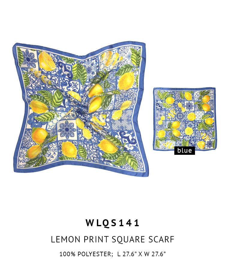 Lemon Print Square Scarf - Charming Charlie