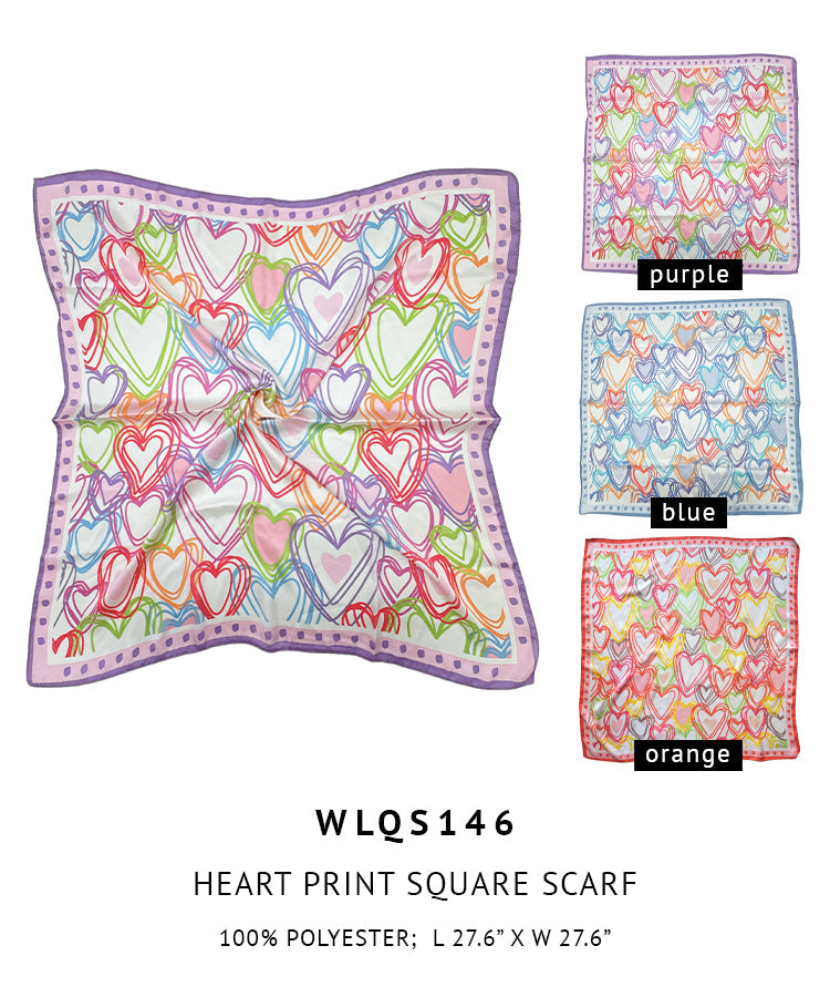 Heart Print Square Scarf - Charming Charlie