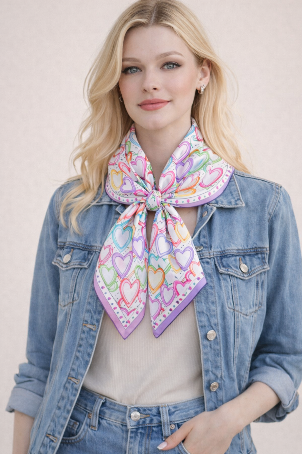 Heart Print Square Scarf - Charming Charlie